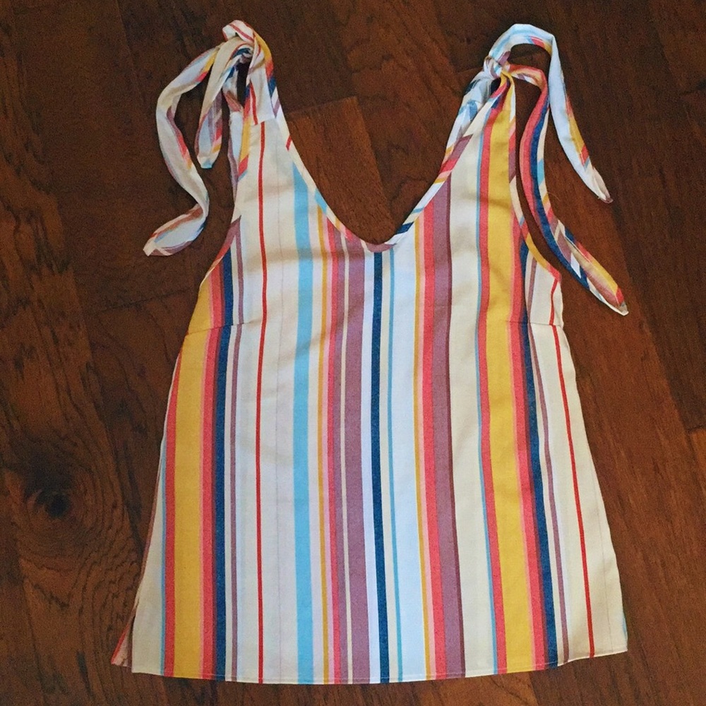 Multi-colored striped tank top